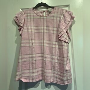 Purple, white and gray dressy tank top